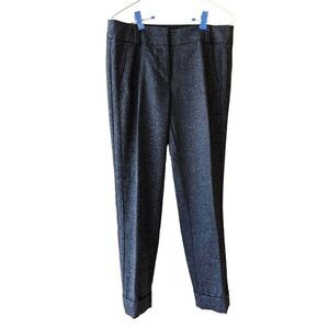 Ann Taylor LOFT Women's Blue Marisa Cut Tweed Lined Tapered Heavy Trouser Size 2